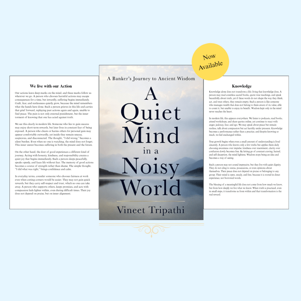 Home This is book cover of Vineet Tripathi. The Title of the book is A Quiet Mind in a Noisy World